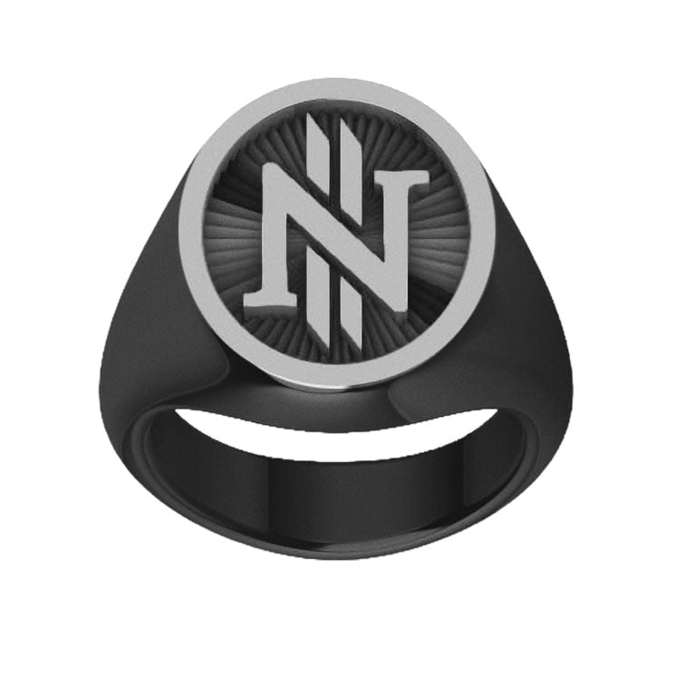 N RING STERLING SILVER